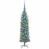 vidaXL Albero di Natale Artificiale Sottile Verde e bianco 120 cm