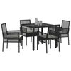 vidaXL Set da Pranzo per Giardino 5 pcs Nero polyrattan