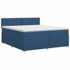 vidaXL Letto box spring con materasso Blu 200 x 200 cm Tessuto