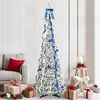 vidaXL Albero di Natale artificiale con 200 LED Bianco 210 cm PVC