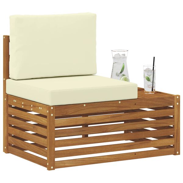 vidaXL Divano Esterno Finale con cuscino Naturale 91 x 63 x 73 cm