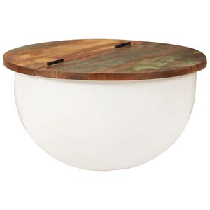 vidaXL Tavolino da Salotto Bianco 50x27 cm Legno Massello di Recupero
