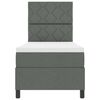 vidaXL Letto a molle con materasso Grigio scuro 80 x 200 cm Tessuto