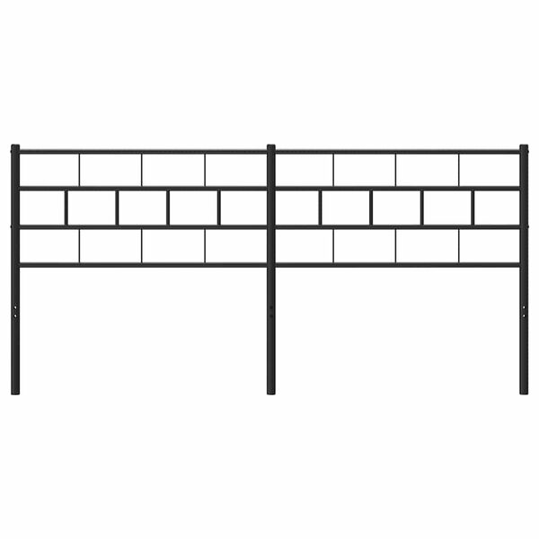 vidaXL Testiera in Metallo Nero 193 cm