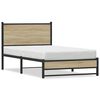 vidaXL Giroletto senza Materaso in Metallo Rovere Sonoma 100x190 cm