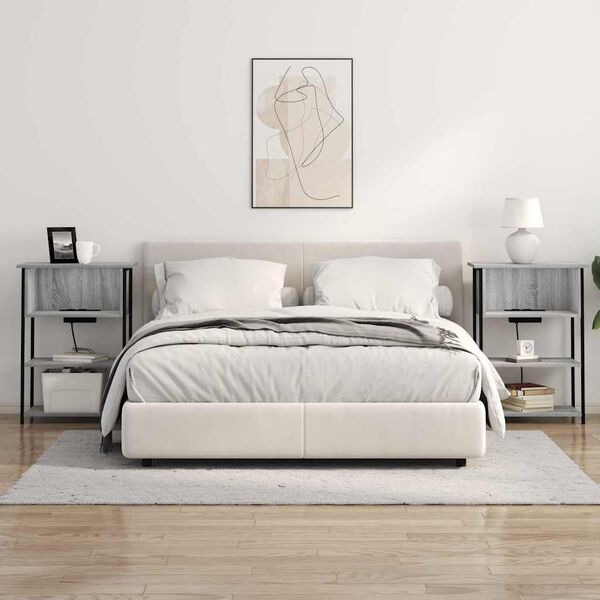 vidaXL Armadio da Notte Grigio Sonoma 55 x 31 x 76 cm