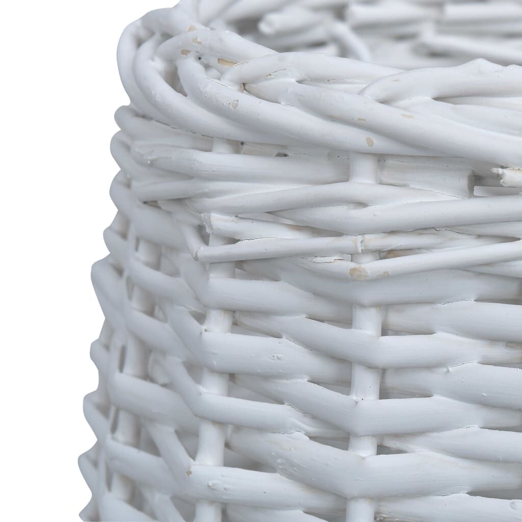 VidaXL Paralume In Vimini Bianco 45x28 Cm - Fatto A Mano, Per Lampade Da Soffitto O Tavolo