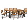 vidaXL Set Pranzo da Giardino 9 pz Legno Massello di Acacia e Metallo