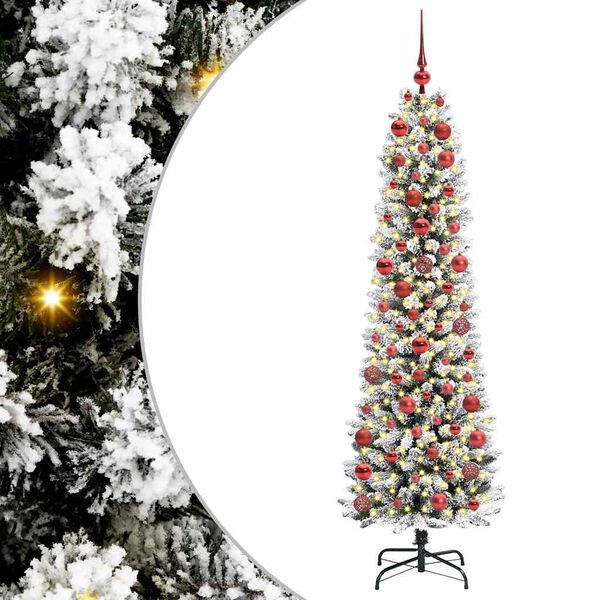 vidaXL Albero di Natale artificiale con 300 LED Bianco 180 cm