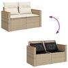 vidaXL Set Divano da Giardino 6 pz con Cuscini Beige Polyrattan Acacia