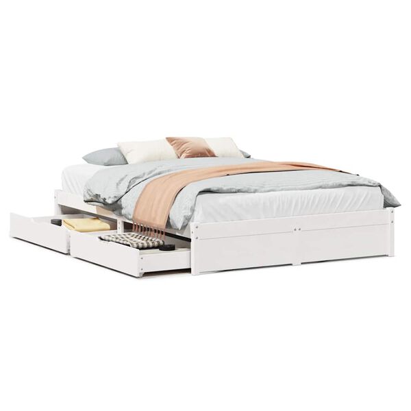 vidaXL Letto senza Materasso Bianco 120x190 cm Legno Massello di Pino