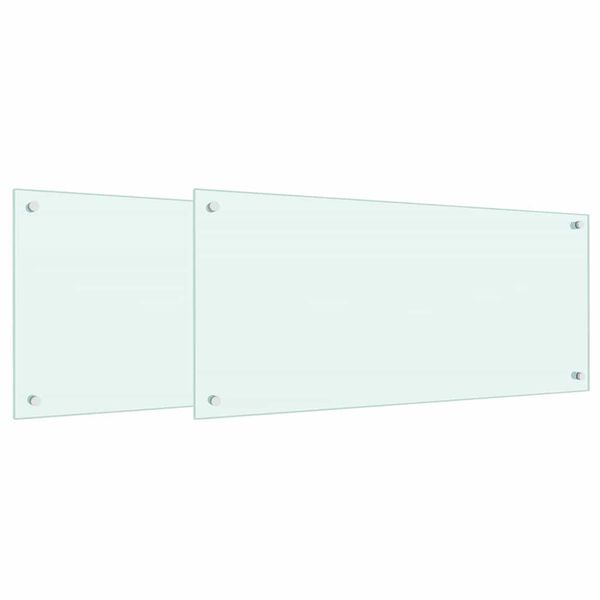 vidaXL Rivestimento da Cucina 2 pcs Bianco 90 x 40 cm vetro temperato