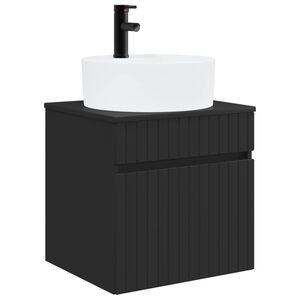 vidaXL Mobile lavabo da parete Nero 49 x 44,5 x 65 cm
