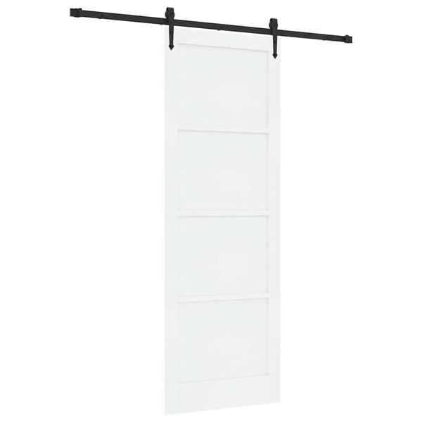 vidaXL Porta scorrevole ORKDAL Bianco e Nero 83 x 232 cm Pino massello