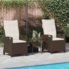vidaXL Sedia da Giardino 2 pcs Marrone e Crema 56 x 60 x 112 cm