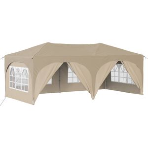 vidaXL Tenda per feste a pop-up Crema 575 x 288 x 245 cm