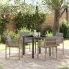 vidaXL Set da Pranzo per Giardino 5 pcs Beige polyrattan