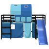 vidaXL Letto a Soppalco con Tunnel Bambini Blu 90x190cm Massello Pino