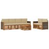 vidaXL Set di divani da esterno con cuscino 7 pcs Naturale e Beige