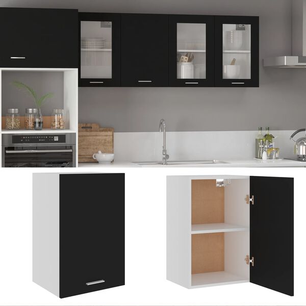 vidaXL Mobile Pensile “Lyon” Nero 39,5x31x60 cm in Legno Multistrato