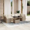 vidaXL Set Divano da Giardino 8 pz con Cuscini Beige in Polyrattan