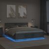 vidaXL Struttura del letto con testiera Grigio cemento 200 x 200 cm