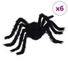 vidaXL Decorazione Ragno di Halloween 6 pcs Nero 75 cm
