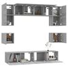 vidaXL Set Mobili Porta TV 8pz Grigio Sonoma in Legno Multistrato