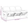 vidaXL Poltrona Massaggiante Reclinabile a 3 Posti Nera in Tessuto