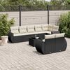 vidaXL Set Divani da Giardino 9 pz con Cuscini Nero in Polyrattan
