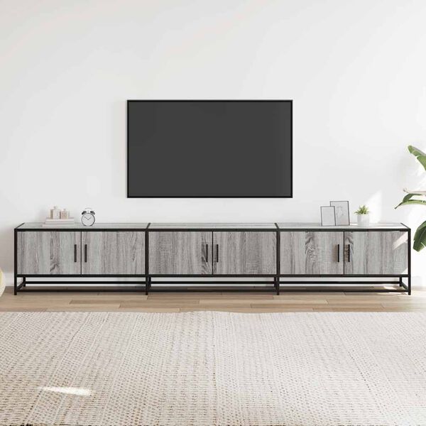 vidaXL Mobile TV Grigio Sonoma 240x35x41 cm in Legno Multistrato