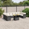 vidaXL Set Divani da Giardino 11 pz con Cuscini in Polyrattan Nero