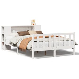vidaXL Letto Libreria senza Materasso Bianco 160x200 cm Legno di Pino