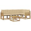 vidaXL Set di divani da esterno 6 pz Bianco e Beige