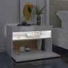 vidaXL Comodino con Luci LED Bianco Lucido 60x35x40 cm