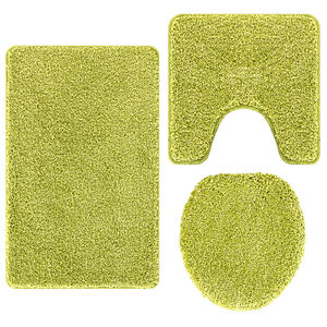 vidaXL Set di tappetini antiscivolo per il bagno 3 pz Verde 50 x 80 cm
