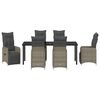 vidaXL Set da Pranzo per Giardino con cuscino 7 pcs Beige polyrattan