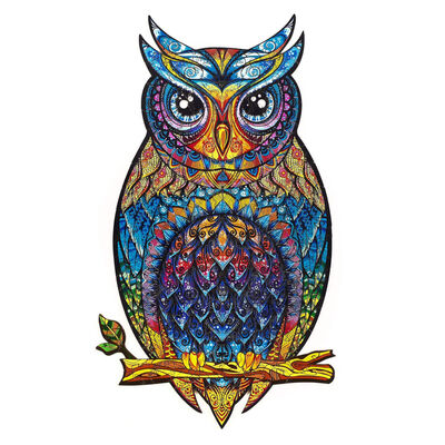UNIDRAGON Puzzle in Legno 186 pz Charming Owl Medio 21x35 cm