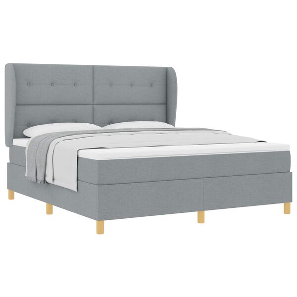 vidaXL Letto con molle e materasso Grigio Scuro 90x190 cm Tessuto