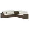 vidaXL Set di divani 7 pz Marrone e Bianco Crema