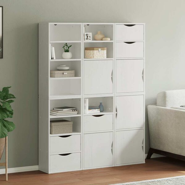 vidaXL Armadietti Laterali 6 pz ODDA Bianco 40x24x79 cm Legno di Pino