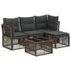 vidaXL Set Divano da Giardino 5 pz Grigio polyrattan
