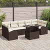 vidaXL Set Divano da Giardino con cuscino 8 pcs Marrone Poly Rattan