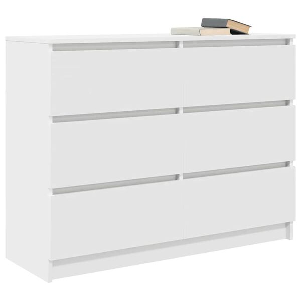 vidaXL Credenza Bianca 100x35x76 cm in Legno Multistrato