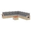 vidaXL Set Divano da Giardino 10 pz con Cuscini Beige Misto Polyrattan