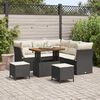 vidaXL Set Divano da Giardino 8 pcs Nero polyrattan