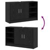 vidaXL Mobile da Bagno Rovere Nero 90 x 29 x 55 cm Legno multistrato