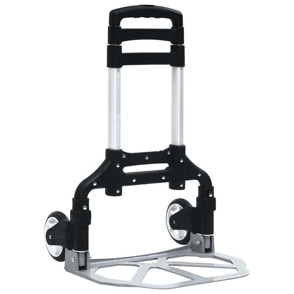 vidaXL Carrello di Trasporto Pieghevole 70 kg in Alluminio Argento