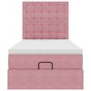 vidaXL Struttura Letto Pouf con Materassi Rosa 100x200 cm Velluto