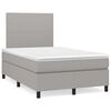 vidaXL Letto a Molle Materasso e LED Grigio Chiaro 120x190 cm Tessuto